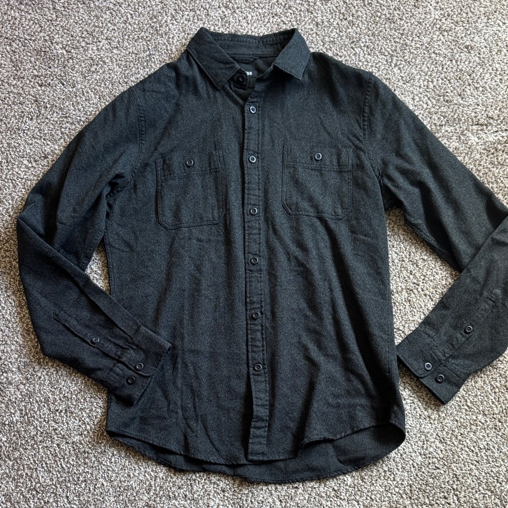 Express Men's Charcoal Button-Down Shirt
